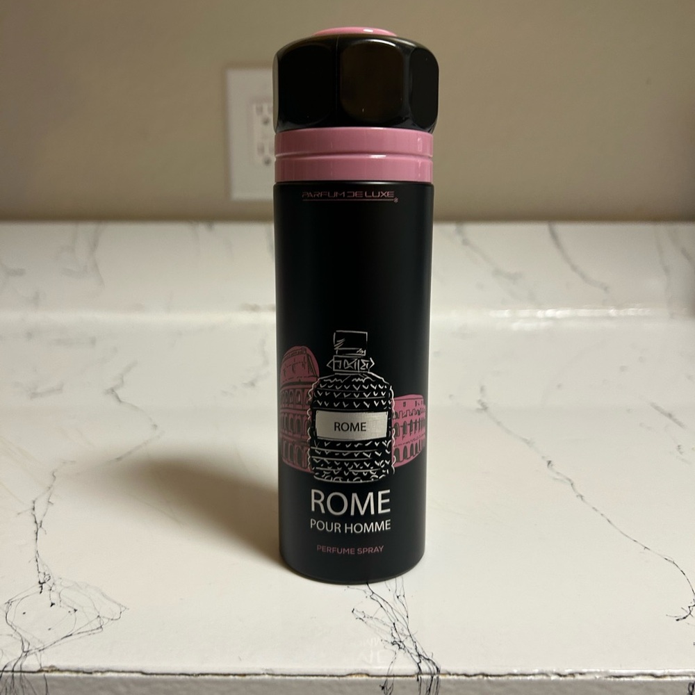 Black and Pink Rome Pour Homme Perfume Spray